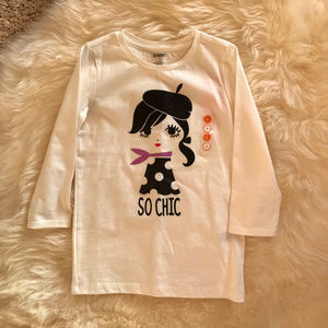 Gymboree Long Sleeve White Tshirt, size 7